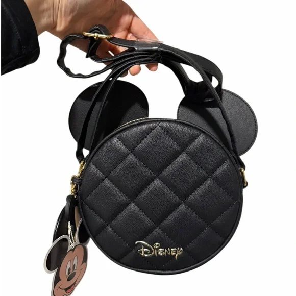 Primark Disney Mickey Mouse Quilted Black Puffer Ears Crossbody NWT - Picture 3 of 3